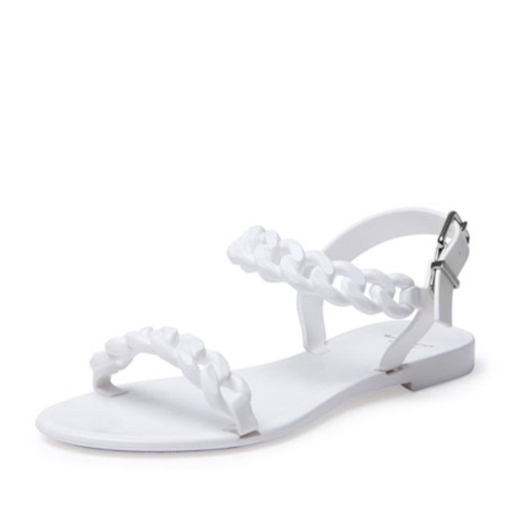 Givenchy Jelly Chain-Link Flat Sandal White sz 8